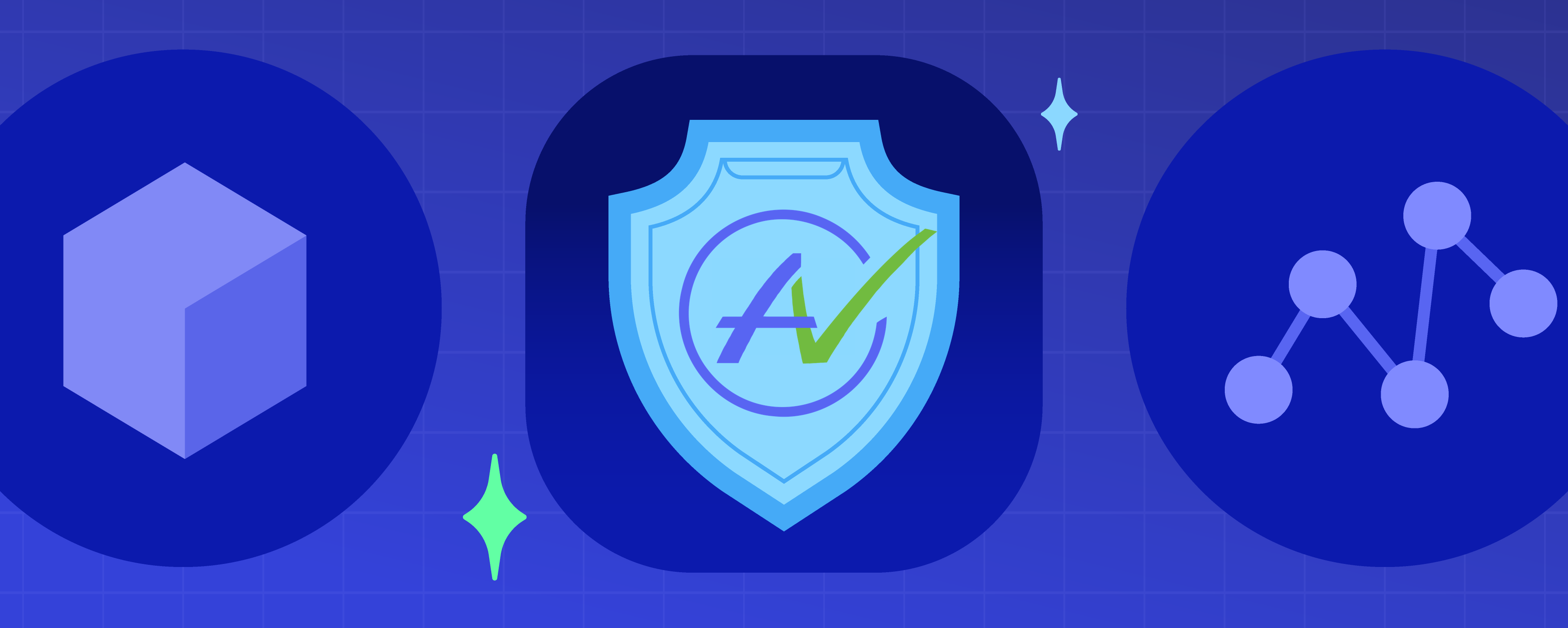 The logo for Access on a shield. Alongside it are icons and logos representing data, including cubes and line bars.