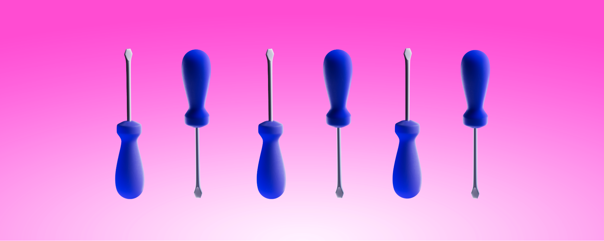 A set of flat head screwdrivers.