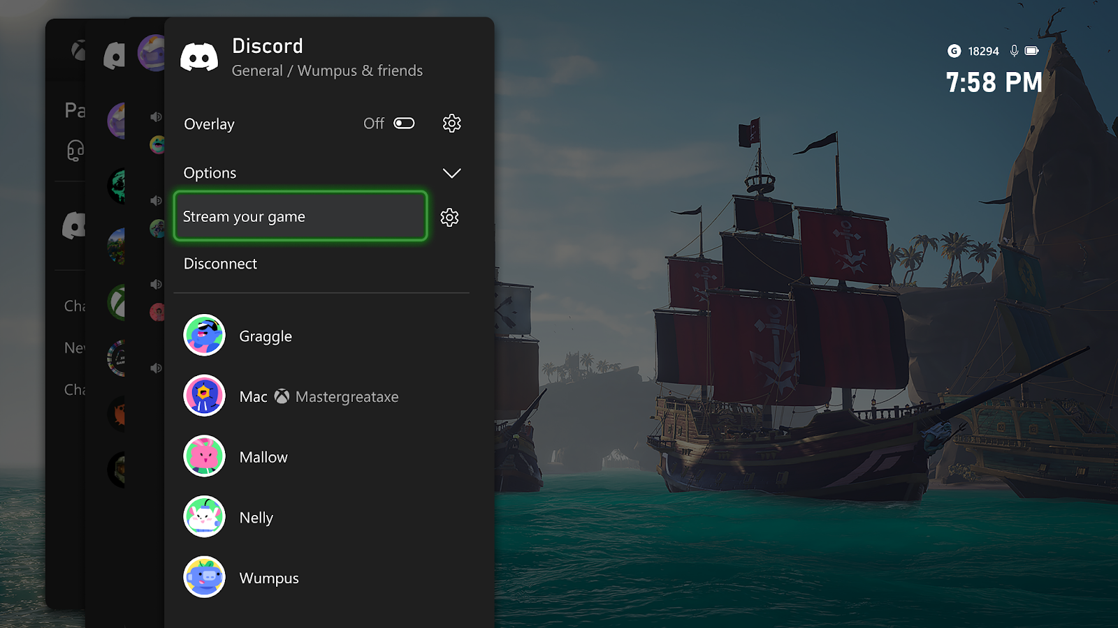 A screenshot of streaming a game to Discord from an Xbox console.