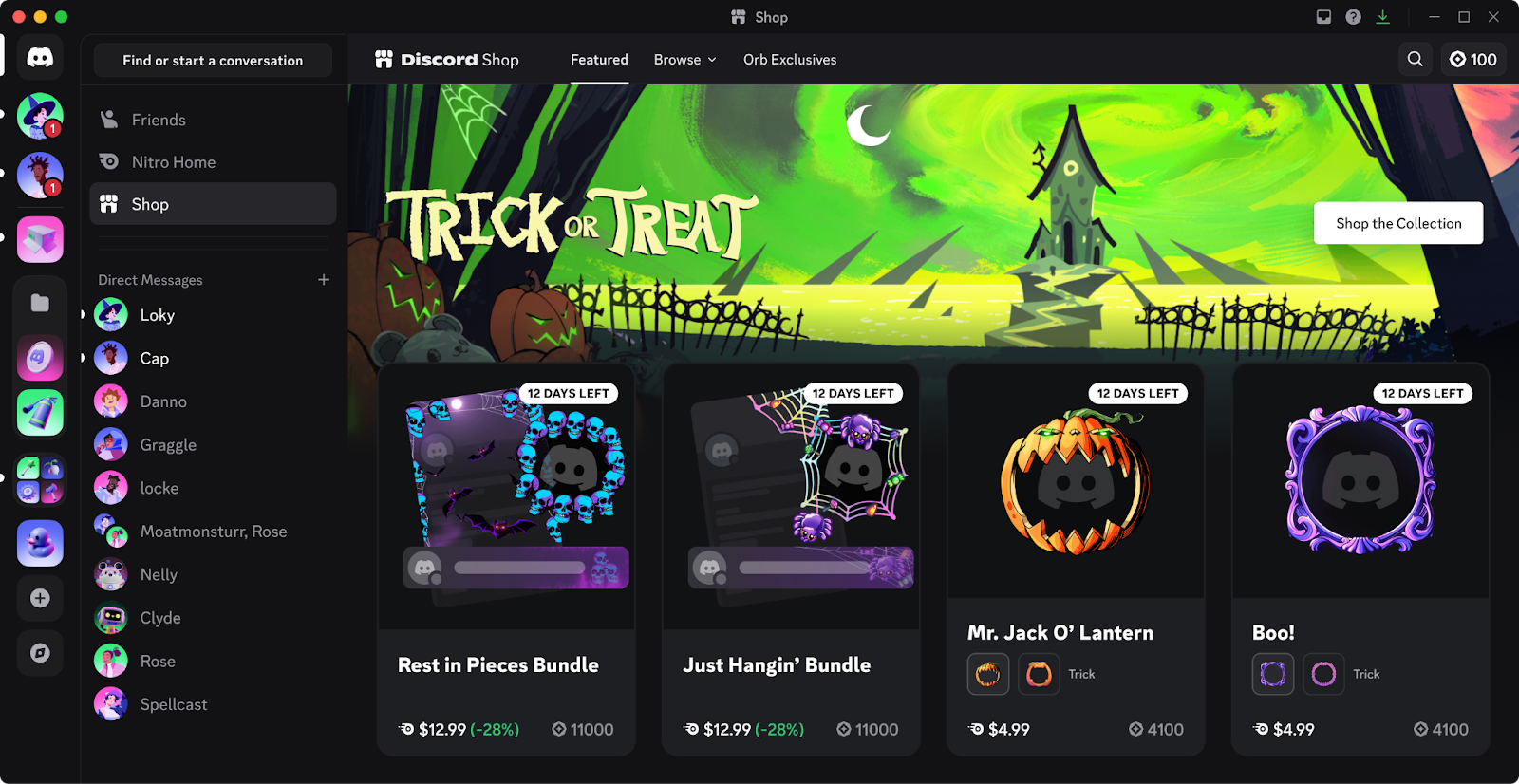 The Trick or Treat collection in the Shop.