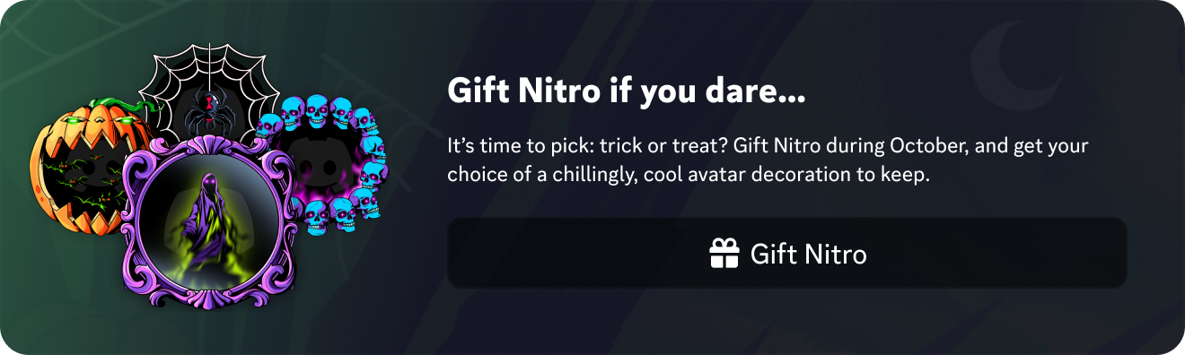 The Halloween Nitro Gifting promo. 