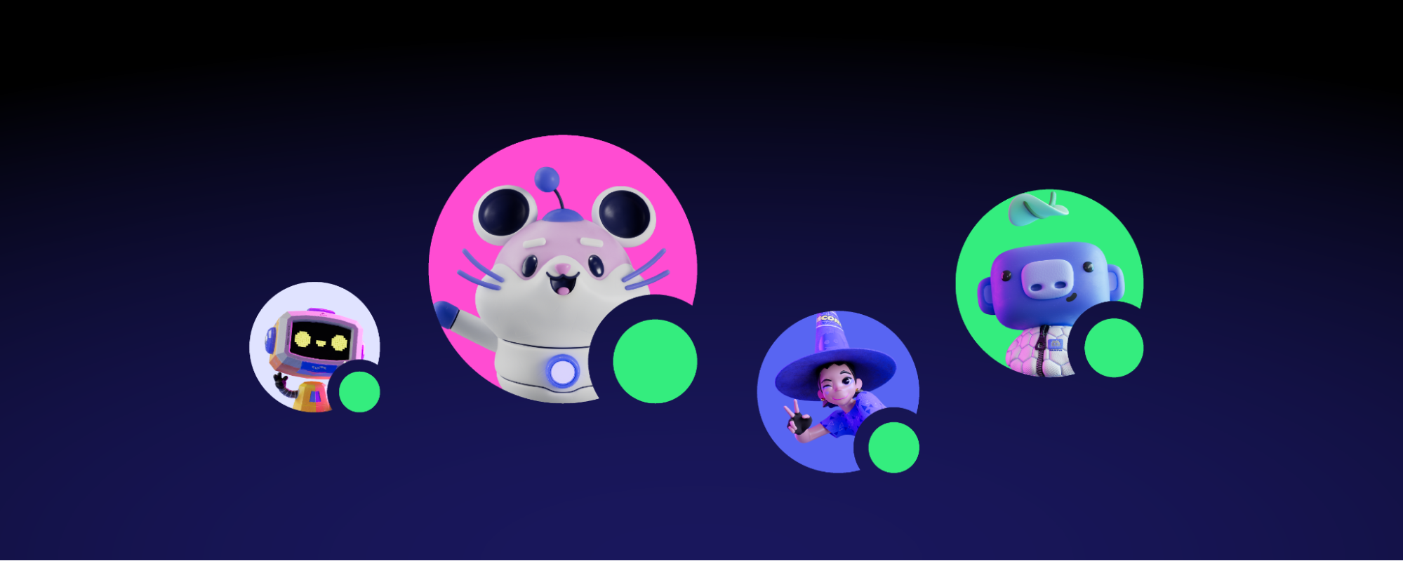 Four Discord users, with their status as Available. 